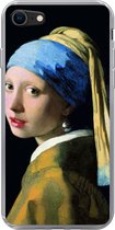 Geschikt voor iPhone SE 2020 hoesje - Meisje met de parel - Johannes Vermeer - Siliconen Telefoonhoesje