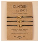 Bixorp Friends Vriendschapsarmbandjes voor 3 met Goudkleurige Knopen / Knoopjes - BFF Armband
Meisjes - Best Friends Armband Vriendschap Cadeau voor Drie