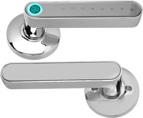 maximaliseren Onderdrukker minstens Vingerprint deurklink - smartklink - deurklink - zilver - chroom - deurklink...  | bol.com