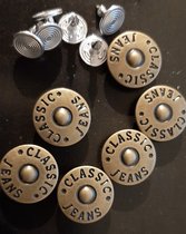 jeansknopen - inslagknopen voor jeans en spijkerbroek - classic jeans - klassieke jeansknoop oud brons - 15 mm - 6 knopen