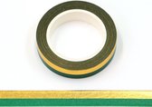 Goudfolie met groene washi tape | 10mm - 10m