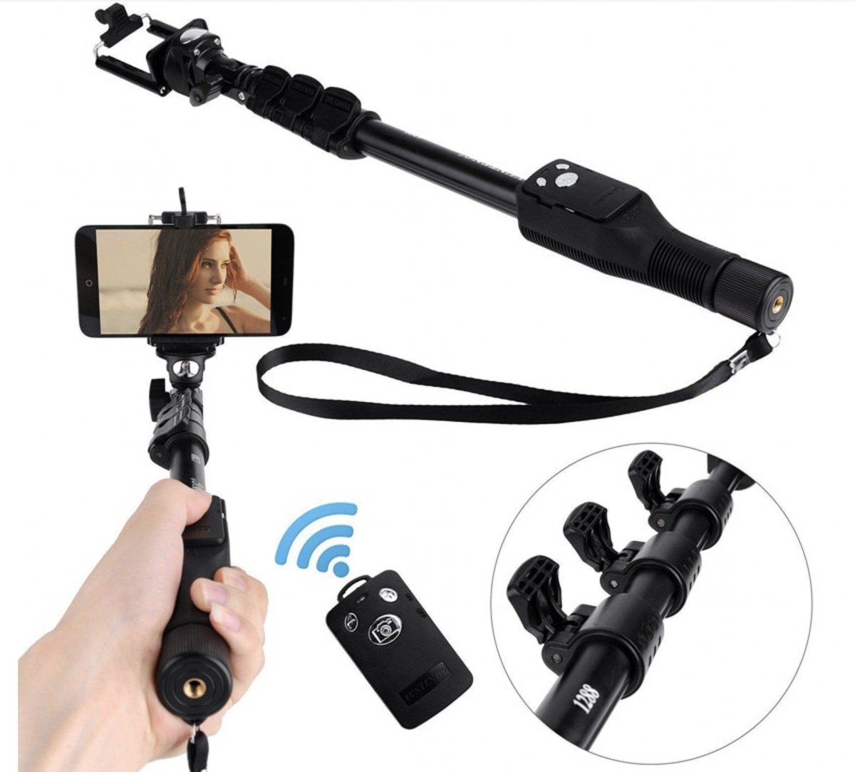 Originele Yunteng YT-1288 Handheld Statief Monopod Selfie Stok Bluetooth afstandbediening Universal Voor Alle Smartphones en GoPro - HiCHiCO