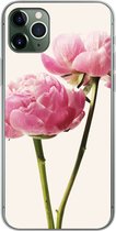 Geschikt voor iPhone 11 Pro Max hoesje - Bloemen - Bloesem - Roze - Siliconen Telefoonhoesje