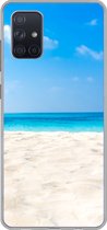 Geschikt voor Samsung Galaxy A51 hoesje - Strand - Zee - Zand - Siliconen Telefoonhoesje