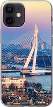 Geschikt voor iPhone 12 hoesje - Rotterdam - Skyline - Zonsondergang - Siliconen Telefoonhoesje