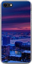 Geschikt voor iPhone SE 2020 hoesje - Rotterdam - Lucht - Roze - Siliconen Telefoonhoesje