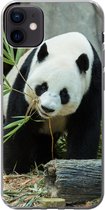 Geschikt voor iPhone 12 mini hoesje - Panda - Boomstam - Grot - Siliconen Telefoonhoesje