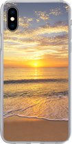 Geschikt voor iPhone Xs Max hoesje - Strand - Zonsondergang - Zee - Siliconen Telefoonhoesje