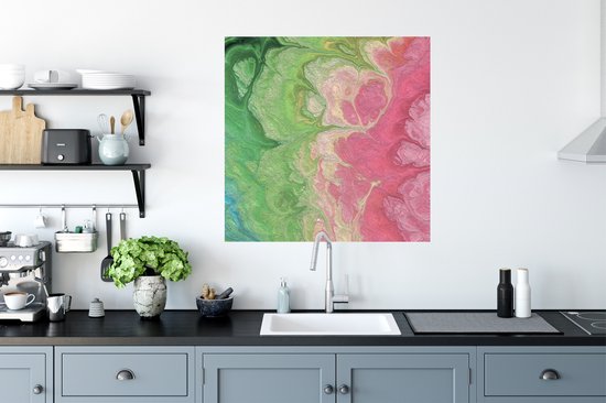 Muurstickers - Sticker Folie - Verf - Kunst - Psychedelisch - 80x80 cm - Plakfolie - Muurstickers Kinderkamer - Zelfklevend Behang - Zelfklevend behangpapier - Stickerfolie