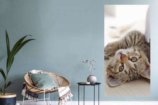 Stickers muraux - Autocollants - Chaton - Soleil - Marron - Filles - Enfants - Garçons - Enfant - 60x120 cm - Autocollants Stickers muraux pour chambre d'enfant - Papier peint autocollant - Papier peint autocollant - Autocollants