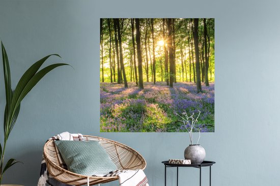 Stickers Stickers muraux - Printemps - Forêt - Soleil - 100x100 cm - Film Adhésif XXL