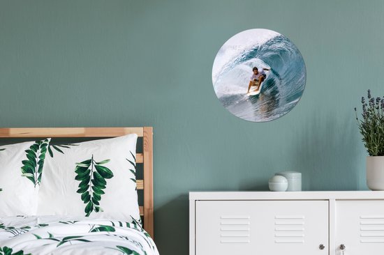 WallCircle - Wall Circle - Wall Circle Indoor - Surfing Man - 30x30 cm - Décoration murale - Peintures Ronds
