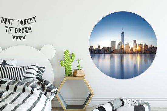 Cercle mural - Cercle mural Indoor - ⌀ 140 cm - Plastique - New York - Skyline - Water