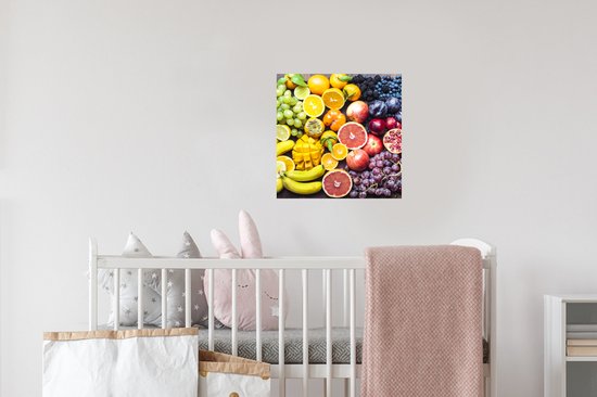 Stickers Stickers muraux - Fruit - Arc-en-ciel - Couleurs - 30x30 cm - Feuille adhésive