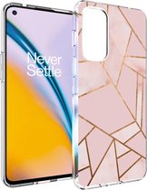 iMoshion Design voor de OnePlus Nord 2 hoesje - Grafisch Koper - Roze / Goud