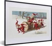 Fotolijst incl. Poster - Kerst - Boom - Sneeuw - 40x30 cm - Posterlijst - Kerstmis Decoratie - Kerstversiering - Kerstdecoratie Woonkamer - Kerstversiering - Kerstdecoratie voor binnen - Kerstmis