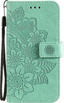 OPPO Reno 6 Pro 5G Hoesje - Mobigear - Mandala Serie - Kunstlederen Bookcase - Groen - Hoesje Geschikt Voor OPPO Reno 6 Pro 5G