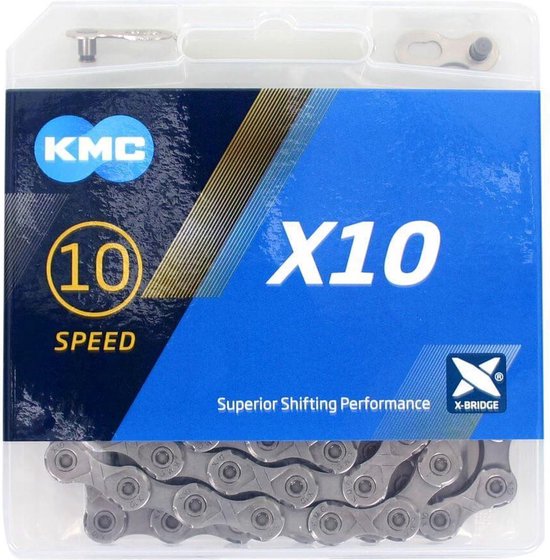 KMC 10-speed fietsketting - Smal ontwerp - Duurzaam en slijtvast - 114 schakels - Grijs van KMC — afbeelding 4