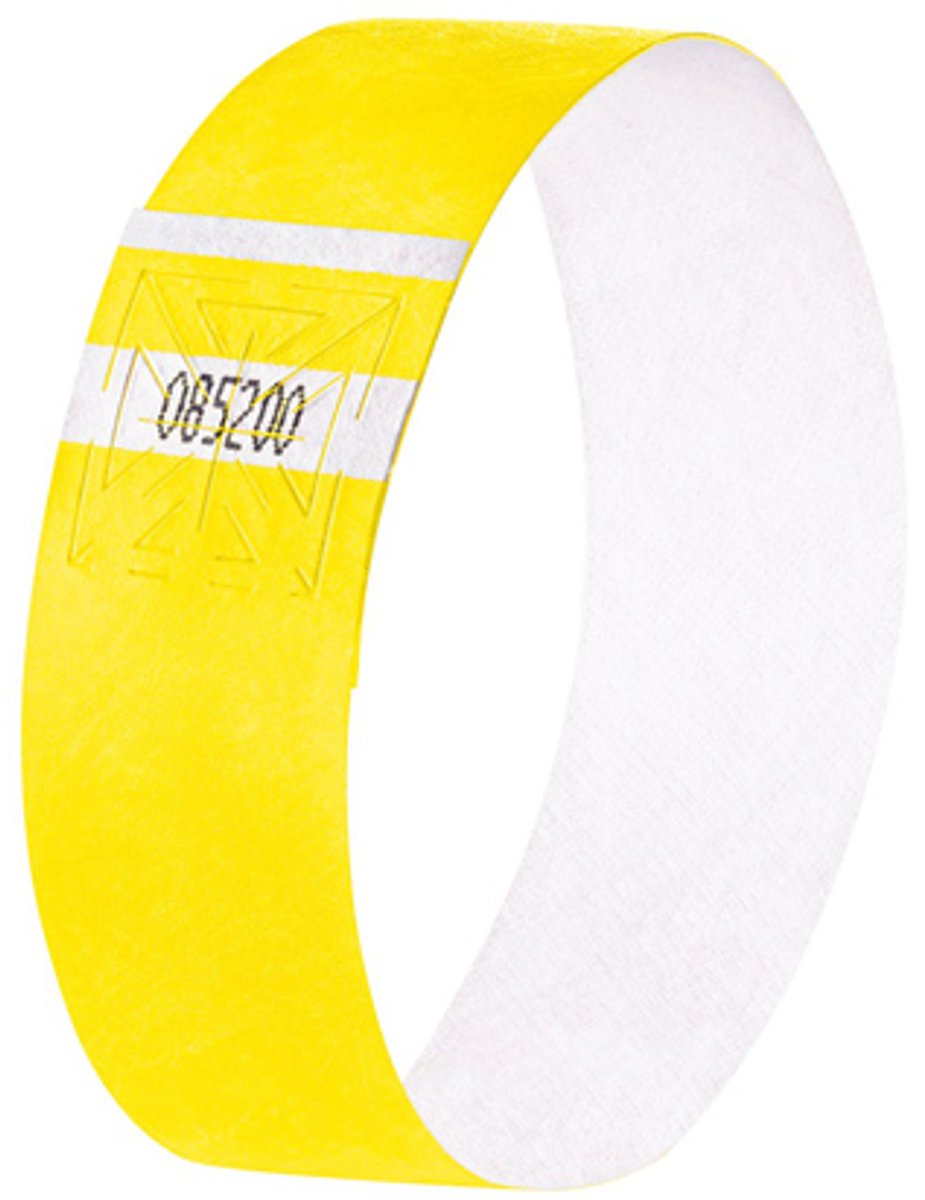 Sigel evenementenbandjes super soft 255x25mm neon geel 520 stuks