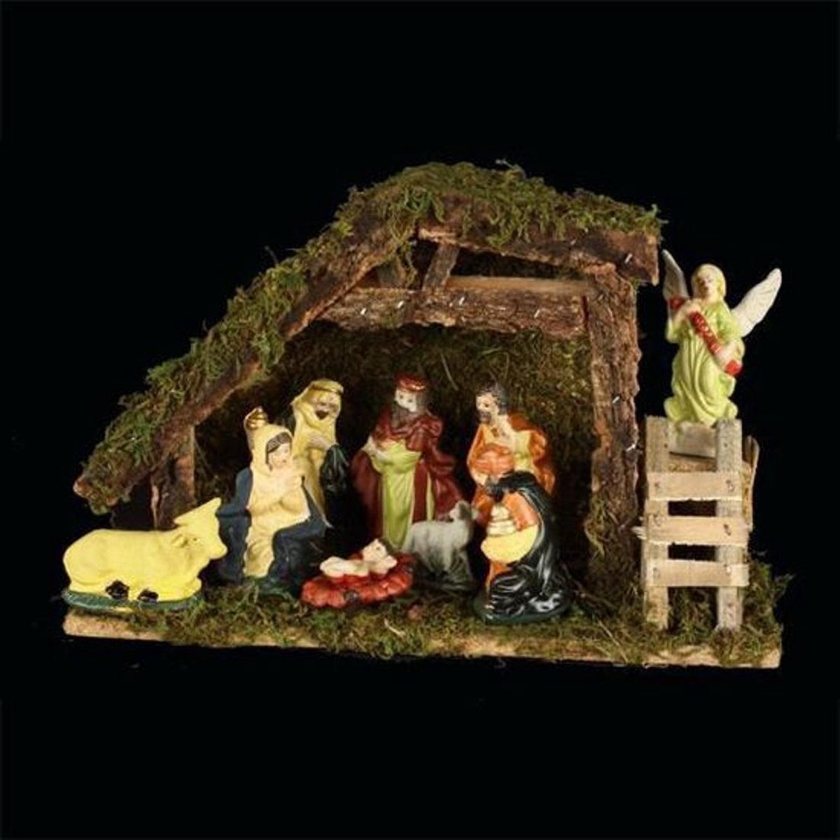 handgesneden houten kerststal - Duurzaam houten speelgoed