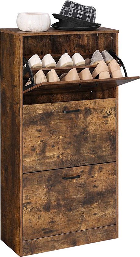 Meuble à Chaussures - Avec Siège - Avec 3 Portes - Avec Rangement Sous Siege Gris 97614561