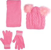 Kitti 3-Delig Winter Set | Muts met Fleecevoering - Sjaal - Handschoenen | 9-15 Jaar Meisjes | Klassieke Elegantie-03 (K2180-02)