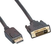 Câble DisplayPort vers DVI | 1.1 | Dual lien | Plaqué or | 1 mètre | Noir | Allteq