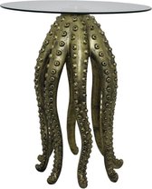 Octopus tafel - Bijzet tafel - 78cm - polyserin - Rond - Ø 40cm - Goud