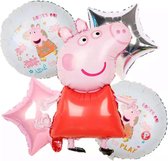 Peppa Pig Folie Ballonnen 5 stuks Cartoon Peppa Figuur Globos Baby Shower Meisje Jongen Gift Verjaardagsfeestje