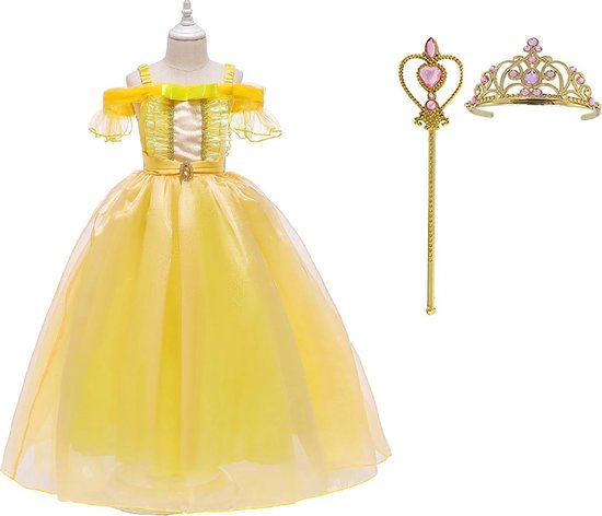 Prinsessenjurk - Belle - Verkleedkleding- maat 92/98(100) - Speelgoed - Verkleedjurk