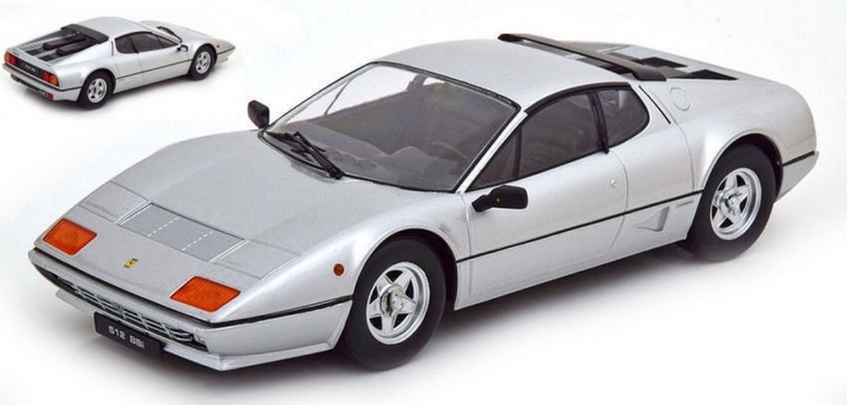 De 1:43 Diecast Modelcar van de Ferrari 512BB van 1976 in Silver. De fabrikant van het schaalmodel is Best Model. Dit model is alleen online verkrijgbaar