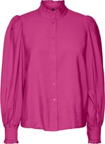 Vero Moda VMMUNNA L/S FRILL SHIRT EXP Raspberry rose Dames - maat XS