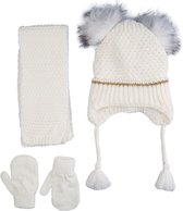 Kitti 3-Delig Winter Set | Muts met Fleecevoering - Sjaal - Handschoenen | 1-4 Jaar Meisjes | Lijn-03 (K2160-04)