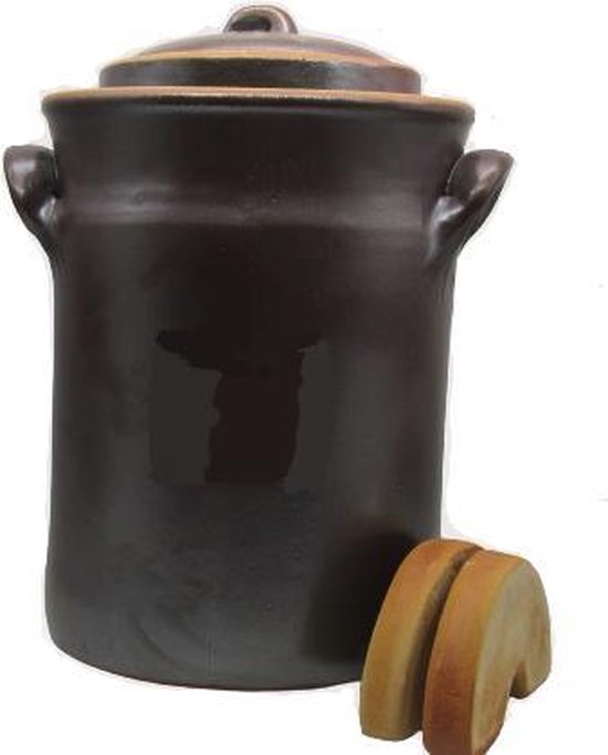 ▷ Pot à choucroute avec pierres lacto-fermentation 10L Marron au meilleur  prix - Choucroute