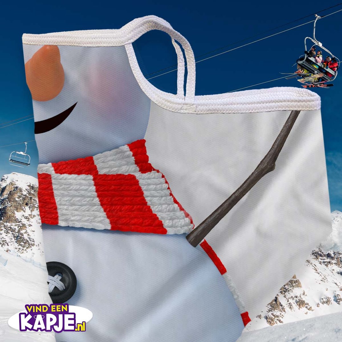 Flappy Sneeuwpop Gunther Facemask /LONG Rood