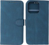 Étui pour iPhone 13 Pro - Étui portefeuille - Porte-cartes et languette magnétique - Similicuir - Blauw