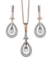 Orphelia SET-5175 - Juwelenset: Ketting + Oorbellen - 925 Zilver Rosé - Zirkonia - 45/3 cm
