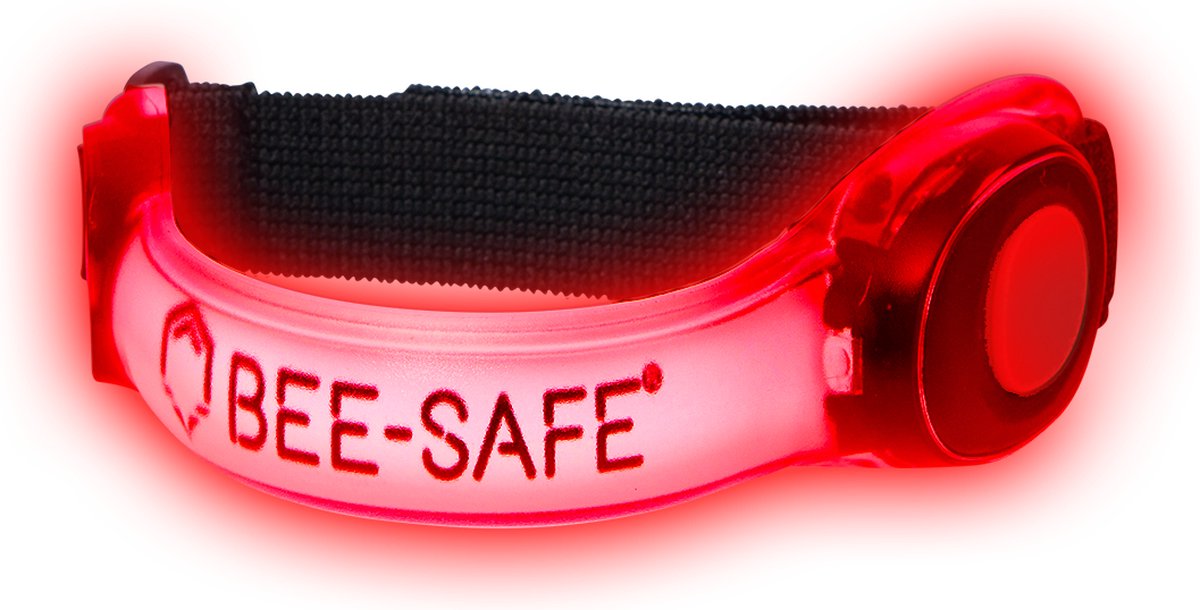 Led Armband batterijen | BEE SAFE rood | hardloop verlichting | sportarmband - Bee Safe