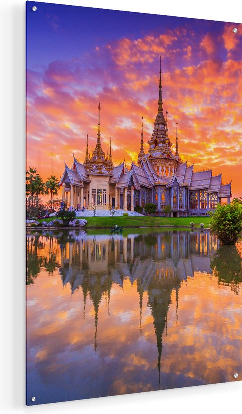 Artaza Glasschilderij - Wat Non Kum Tempel in Thailand - 60x90 - Plexiglas Schilderij - Foto op Glas