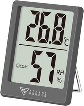 Digitale Thermo-Hygrometer,Binnen Thermometer, Hygrometer, Temperatuur en Luchtvochtigheidsmeter met Hoge Nauwkeurigheid, voor Interieur, Babykamer, Woonkamer, kantoor (Grijs)