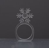 Servetringen kerst - 6 stuks - sneeuwvlok - transparant acrylaat