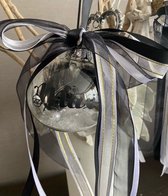 Kerstbal met naam, 8 cm, transparant glas, gevuld, kerstcadeau, kraamcadeau, herinnering