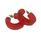 Oorringen - Rood - 3.5 Centimeter - Hoepel oorbellen - Damesdingetjes