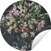 Garden Circle Fleurs - Vase - Zwart - 150x150 cm - Affiche de Jardin Ronde - Extérieur