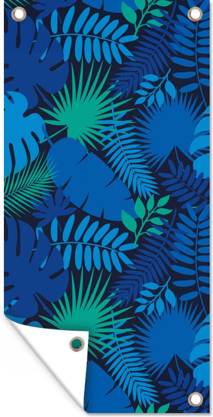 Tuinposter Tropisch - Design - Bladeren - 40x80 cm - Wanddecoratie Buiten - Tuinposter - Tuindoek - Schuttingposter - Tuinschilderij
