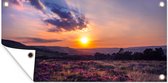 Wanddecoratie buiten Zonsondergang op de heide - 160x80 cm - Tuindoek - Buitenposter