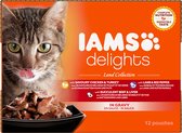 IAMS 2x 12-PACK : premiumvoer voor volwassen katten - Zakjes Land Collectie in saus