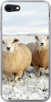Geschikt voor iPhone SE 2020 hoesje - Groep nieuwsgierige schapen - Siliconen Telefoonhoesje