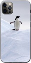 Geschikt voor iPhone 12 Pro Max hoesje - Pinguïn - IJs - Winter - Siliconen Telefoonhoesje