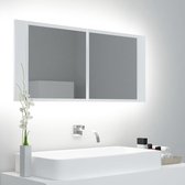 vidaXL Badkamerkast met spiegel en LED 100x12x45 cm wit